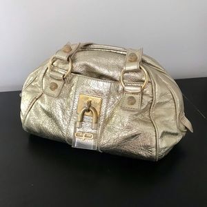 Gold Leather Pulicati Purse
